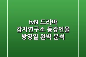 tvN 드라마 감자연구소 등장인물 방영일 완벽 분석