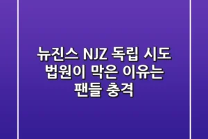 뉴진스 NJZ 독립 시도 법원이 막은 이유는 팬들 충격