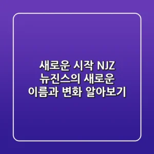 새로운 시작 NJZ 뉴진스의 새로운 이름과 변화 알아보기