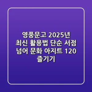 영풍문고, 2025년 최신 활용법! 단순 서점 넘어 문화 아지트 120% 즐기기