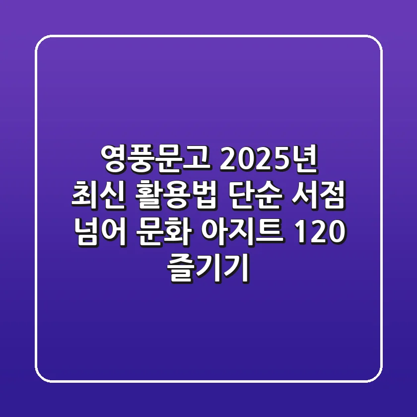 영풍문고, 2025년 최신 활용법! 단순 서점 넘어 문화 아지트 120% 즐기기