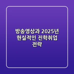 방송영상과, 2025년 현실적인 진학·취업 전략