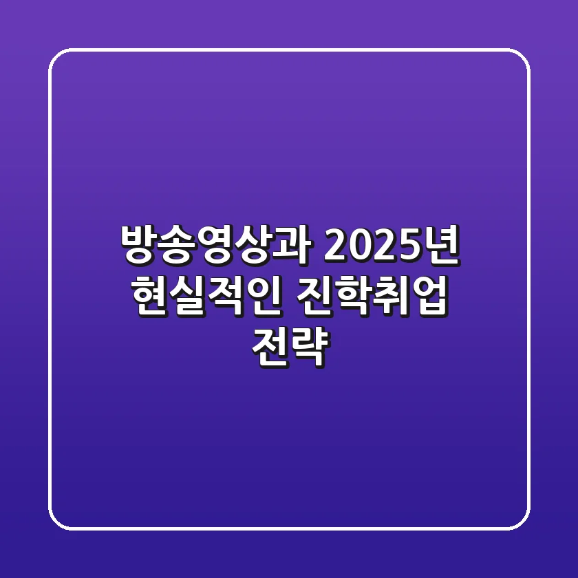 방송영상과, 2025년 현실적인 진학·취업 전략