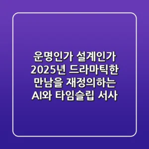 "운명인가 설계인가?", 2025년 드라마틱한 만남을 재정의하는 AI와 타임슬립 서사