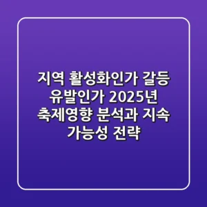 "지역 활성화인가, 갈등 유발인가", 2025년 축제영향 분석과 지속 가능성 전략