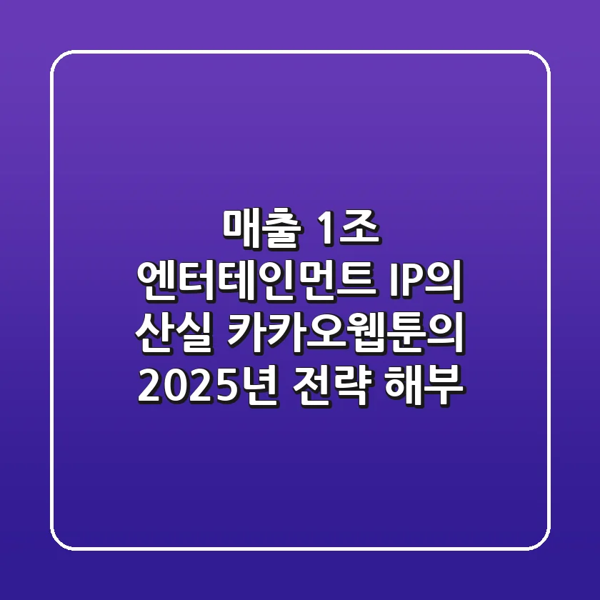 "매출 1조 엔터테인먼트 IP의 산실", 카카오웹툰의 2025년 전략 해부