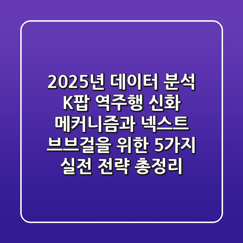 "2025년 데이터 분석", K-팝 역주행 신화 메커니즘과 '넥스트 브브걸'을 위한 5가지 실전 전략 총정리
