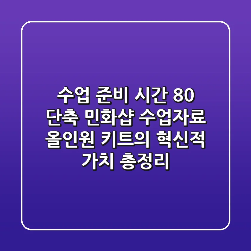 "수업 준비 시간 80% 단축", 민화샵 수업자료 올인원 키트의 혁신적 가치 총정리