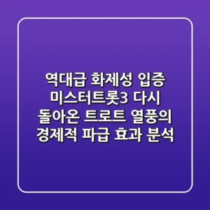 "역대급 화제성 입증", '미스터트롯3' 다시 돌아온 트로트 열풍의 경제적 파급 효과 분석