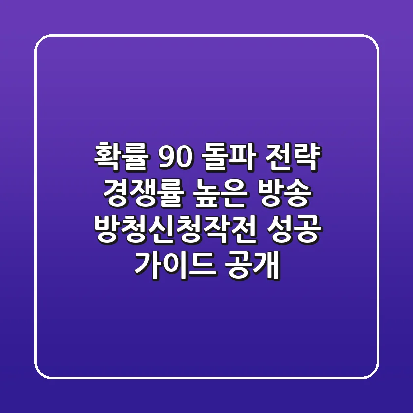 "확률 90% 돌파 전략", 경쟁률 높은 방송 방청신청작전 성공 가이드 공개