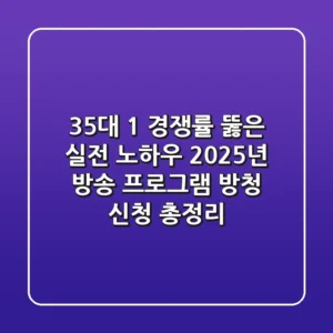 "35대 1 경쟁률 뚫은 실전 노하우", 2025년 방송 프로그램 방청 신청 총정리