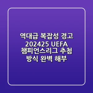 "역대급 복잡성 경고!", 2024-25 UEFA 챔피언스리그 추첨 방식 완벽 해부