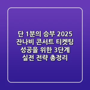 "단 1분의 승부", 2025 잔나비 콘서트 티켓팅 성공을 위한 3단계 실전 전략 총정리