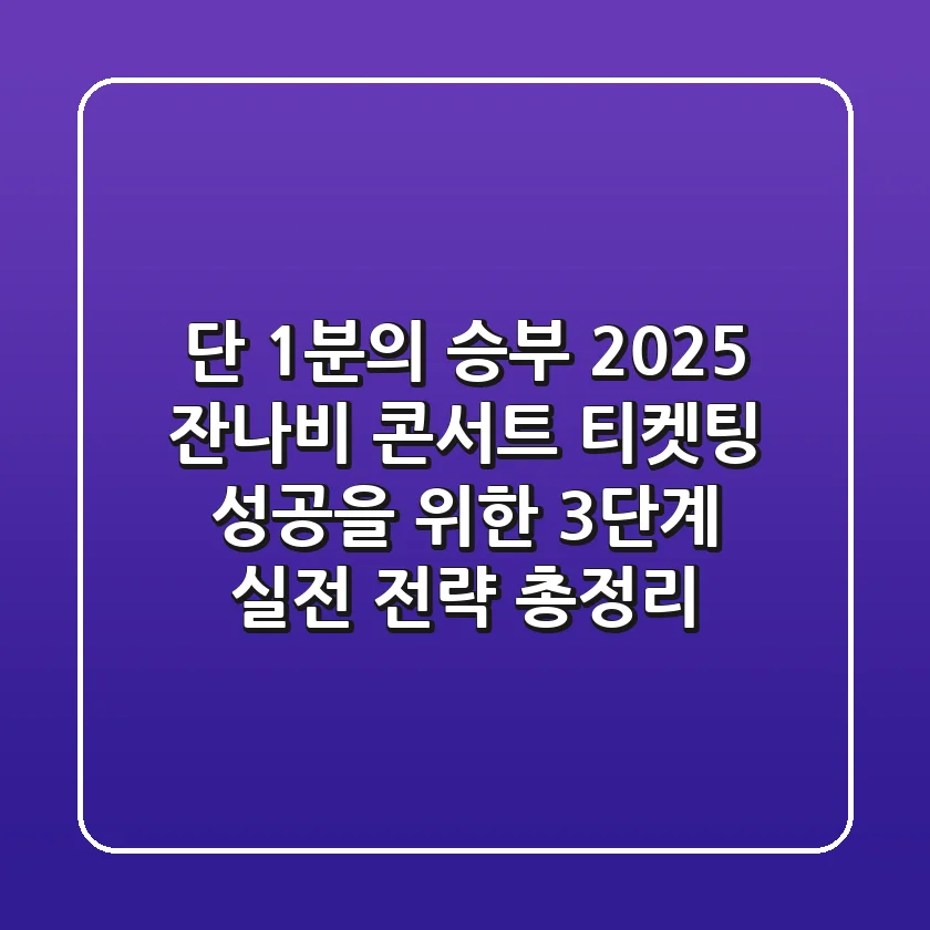 "단 1분의 승부", 2025 잔나비 콘서트 티켓팅 성공을 위한 3단계 실전 전략 총정리