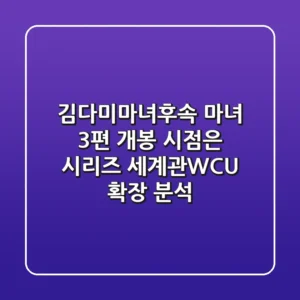 "김다미마녀후속" 마녀 3편 개봉 시점은? 시리즈 세계관(WCU) 확장 분석