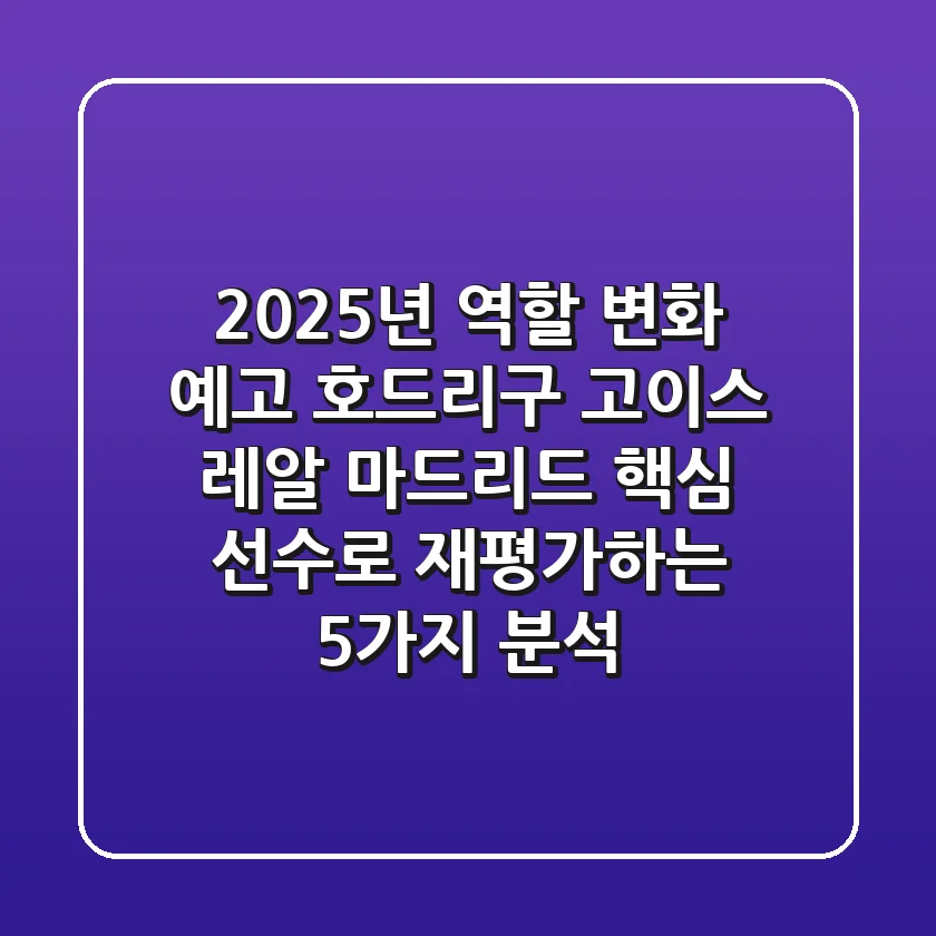 "2025년 역할 변화 예고", 호드리구 고이스, 레알 마드리드 핵심 선수로 재평가하는 5가지 분석