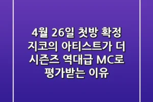 “4월 26일 첫방 확정”, 지코의 아티스트가 ‘더 시즌즈’ 역대급 MC로 평가받는 이유