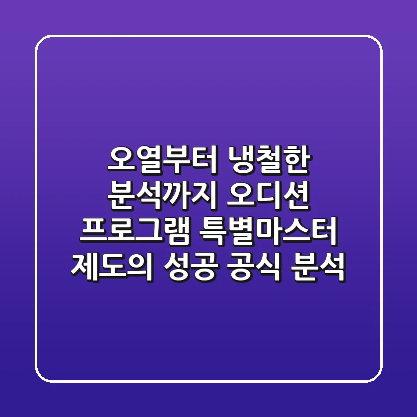 "오열부터 냉철한 분석까지", 오디션 프로그램 특별마스터 제도의 성공 공식 분석