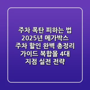 "주차 폭탄 피하는 법", 2025년 메가박스 주차 할인 완벽 총정리 가이드: 복합몰 4대 지점 실전 전략